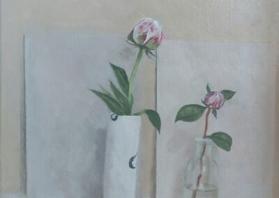 William Packer NEAC Peony Buds oil on linen 20x16 inches